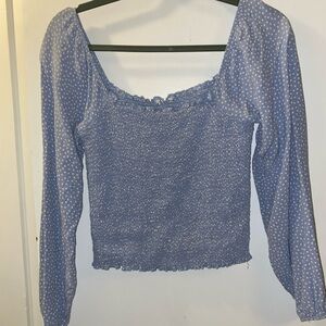 AE Blue Polka Dot Women's Top